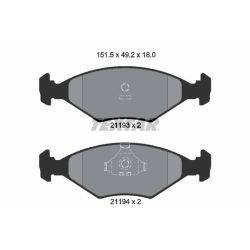 Stabdžių trinkelių rinkinys, diskinis stabdys TEXTAR 2119301