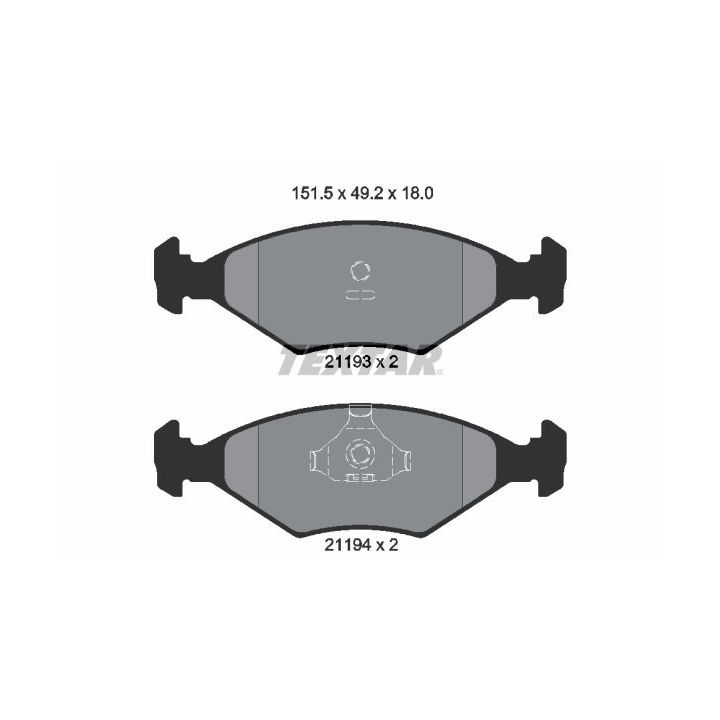 Stabdžių trinkelių rinkinys, diskinis stabdys TEXTAR 2119301