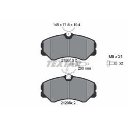 Stabdžių trinkelių rinkinys, diskinis stabdys TEXTAR 2120501