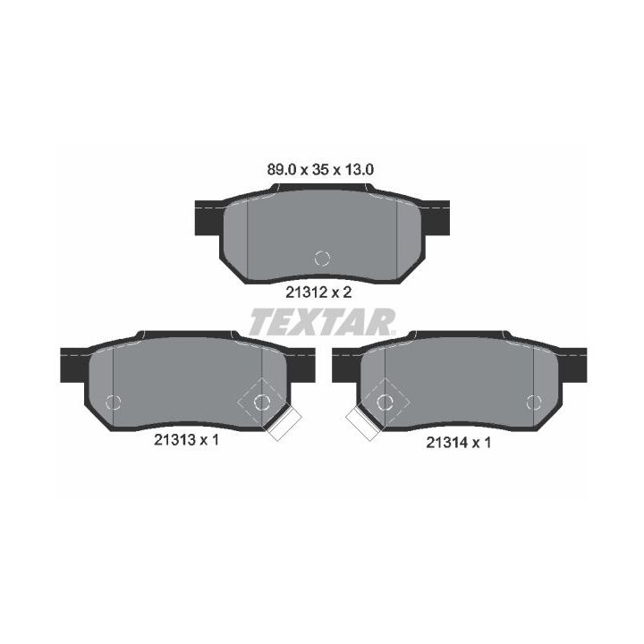 Stabdžių trinkelių rinkinys, diskinis stabdys TEXTAR 2131201