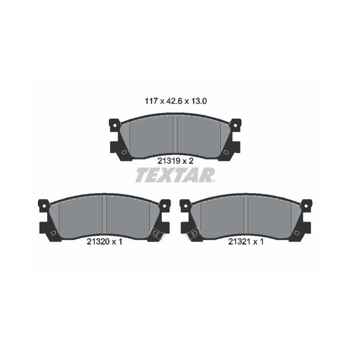 Stabdžių trinkelių rinkinys, diskinis stabdys TEXTAR 2131901