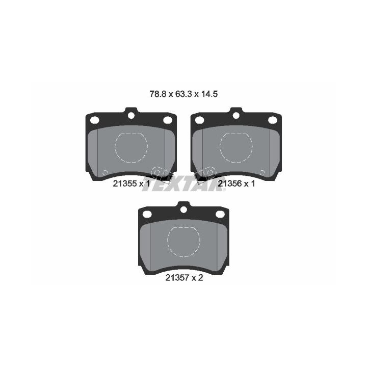 Stabdžių trinkelių rinkinys, diskinis stabdys TEXTAR 2135501