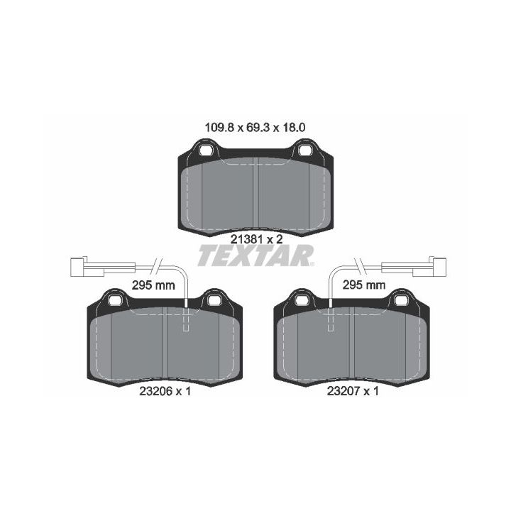 Stabdžių trinkelių rinkinys, diskinis stabdys TEXTAR 2138103