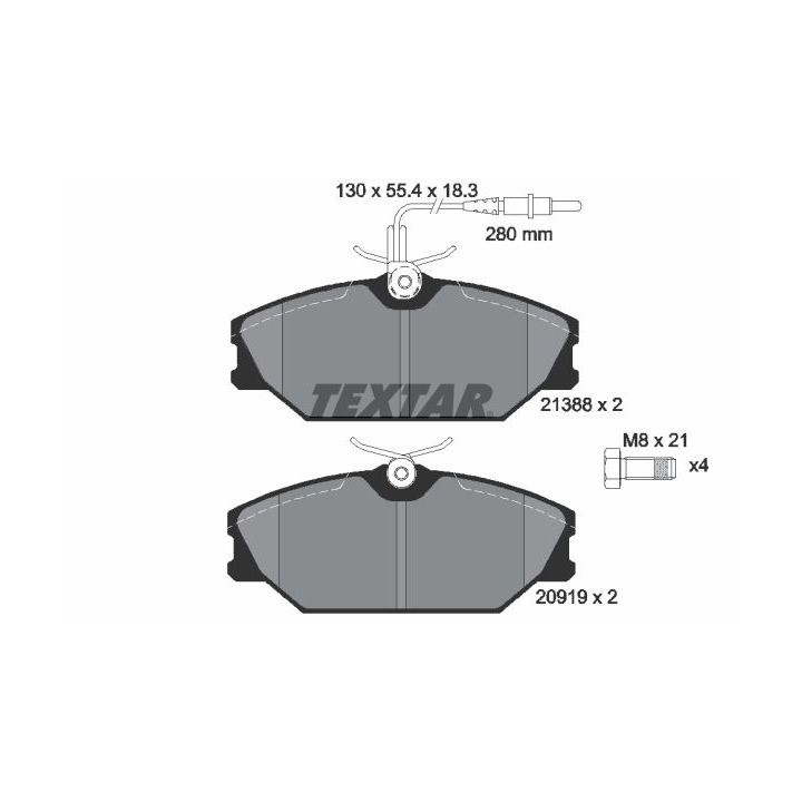 Stabdžių trinkelių rinkinys, diskinis stabdys TEXTAR 2138802