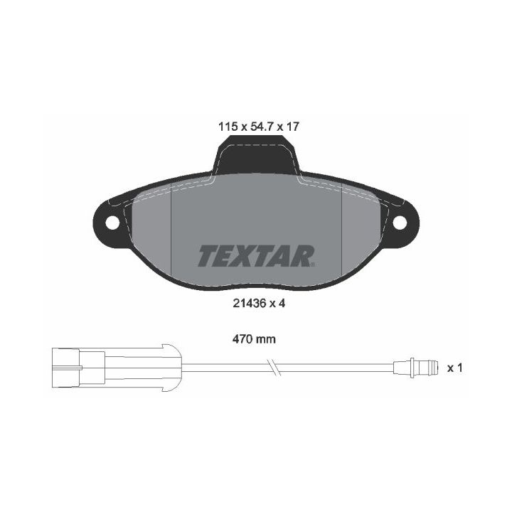 Stabdžių trinkelių rinkinys, diskinis stabdys TEXTAR 2143603