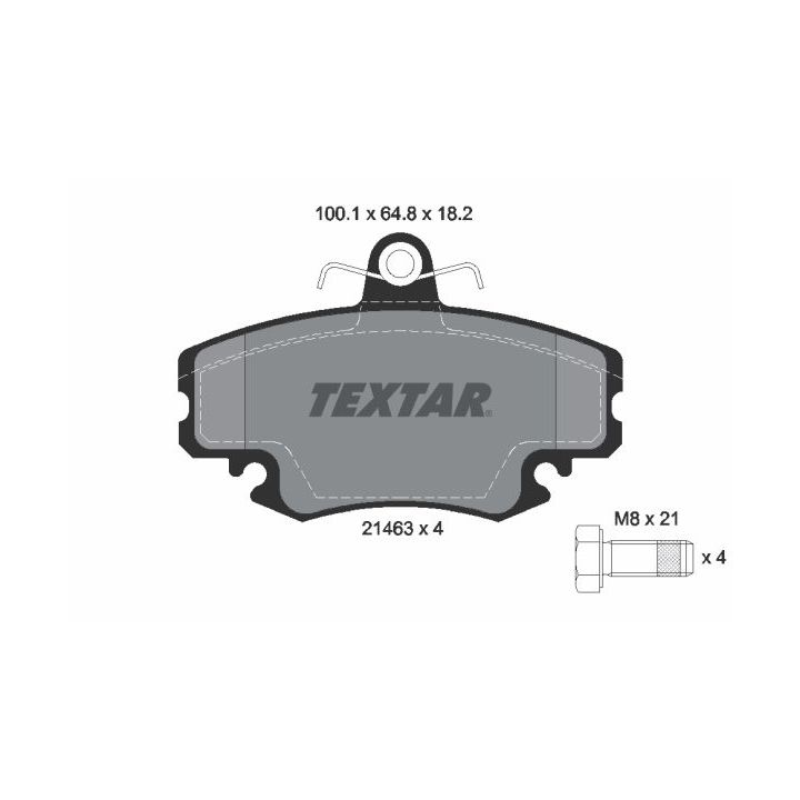 Stabdžių trinkelių rinkinys, diskinis stabdys TEXTAR 2146306