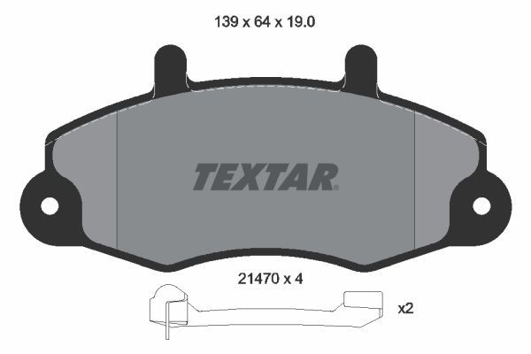 Stabdžių trinkelių rinkinys, diskinis stabdys TEXTAR 2147002