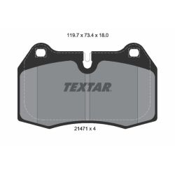 Stabdžių trinkelių rinkinys, diskinis stabdys TEXTAR 2147102