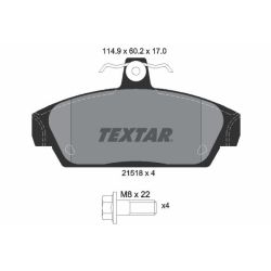 Stabdžių trinkelių rinkinys, diskinis stabdys TEXTAR 2151801