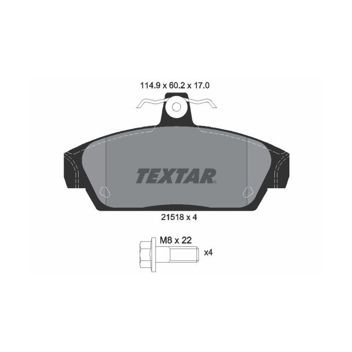 Stabdžių trinkelių rinkinys, diskinis stabdys TEXTAR 2151801