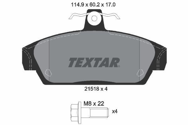 Stabdžių trinkelių rinkinys, diskinis stabdys TEXTAR 2151801