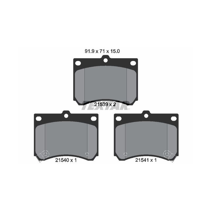 Stabdžių trinkelių rinkinys, diskinis stabdys TEXTAR 2153901