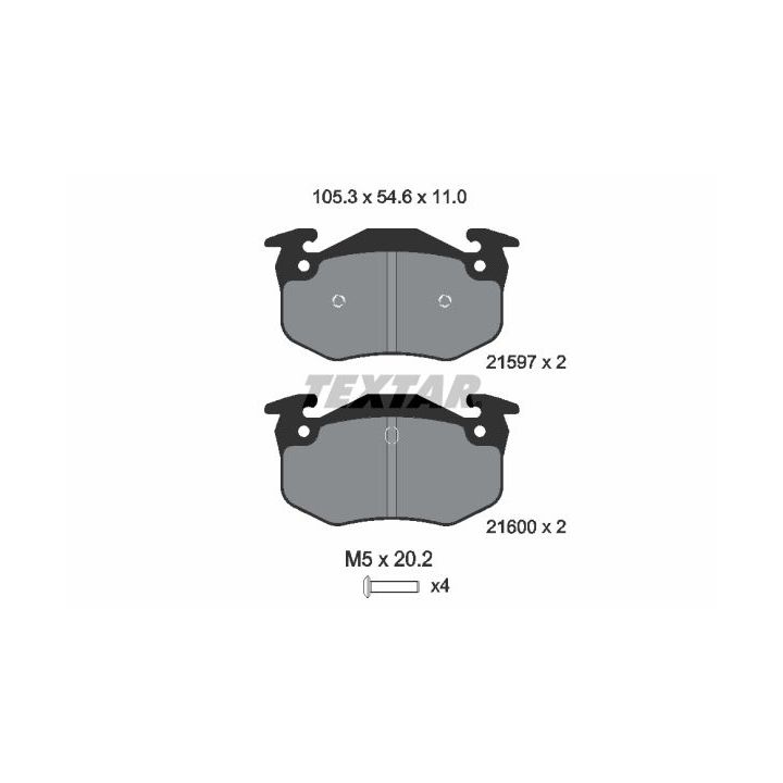 Stabdžių trinkelių rinkinys, diskinis stabdys TEXTAR 2159701
