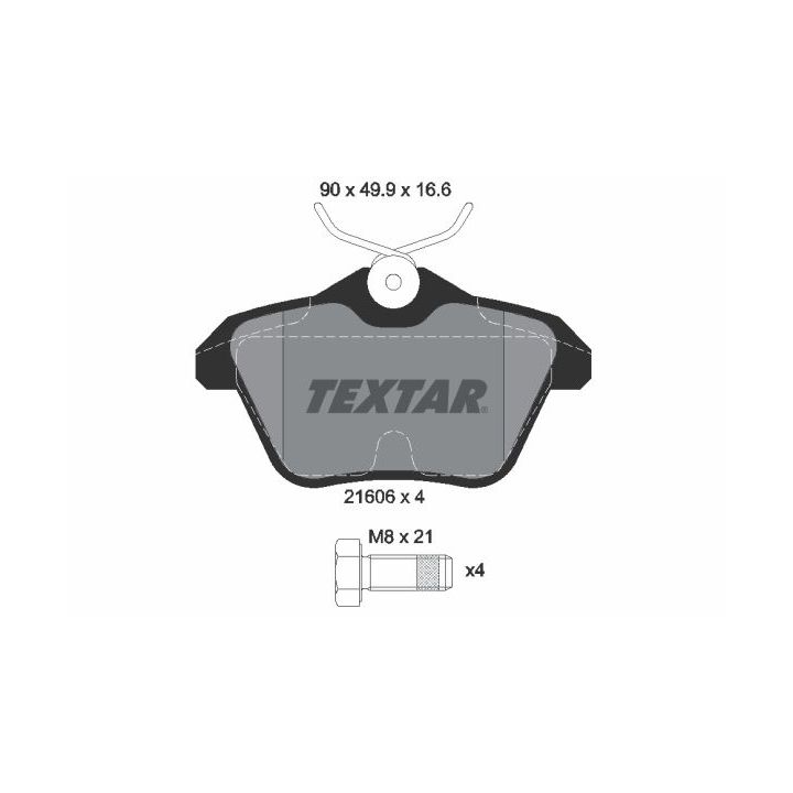 Stabdžių trinkelių rinkinys, diskinis stabdys TEXTAR 2160601