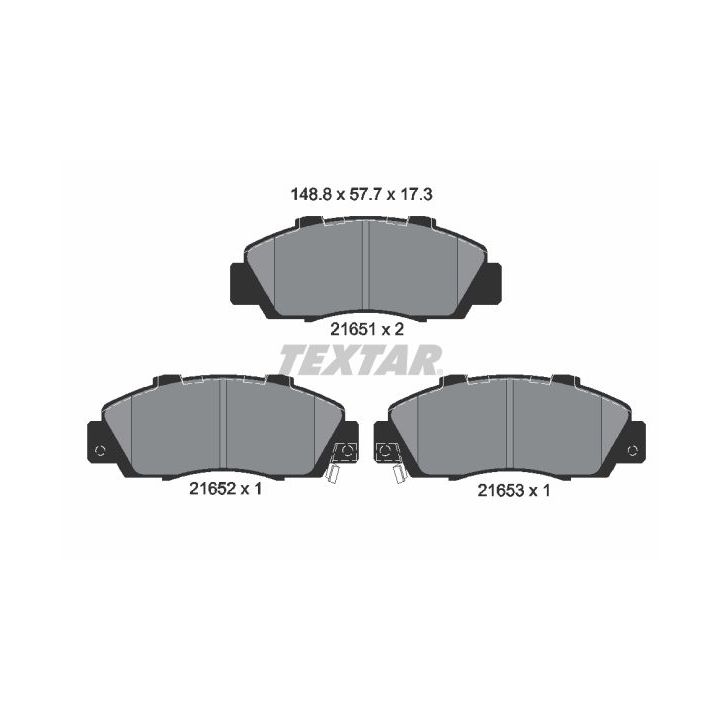 Stabdžių trinkelių rinkinys, diskinis stabdys TEXTAR 2165101