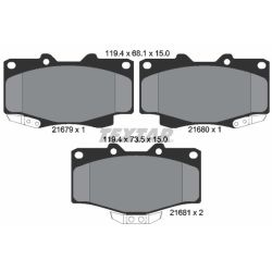 Stabdžių trinkelių rinkinys, diskinis stabdys TEXTAR 2167904