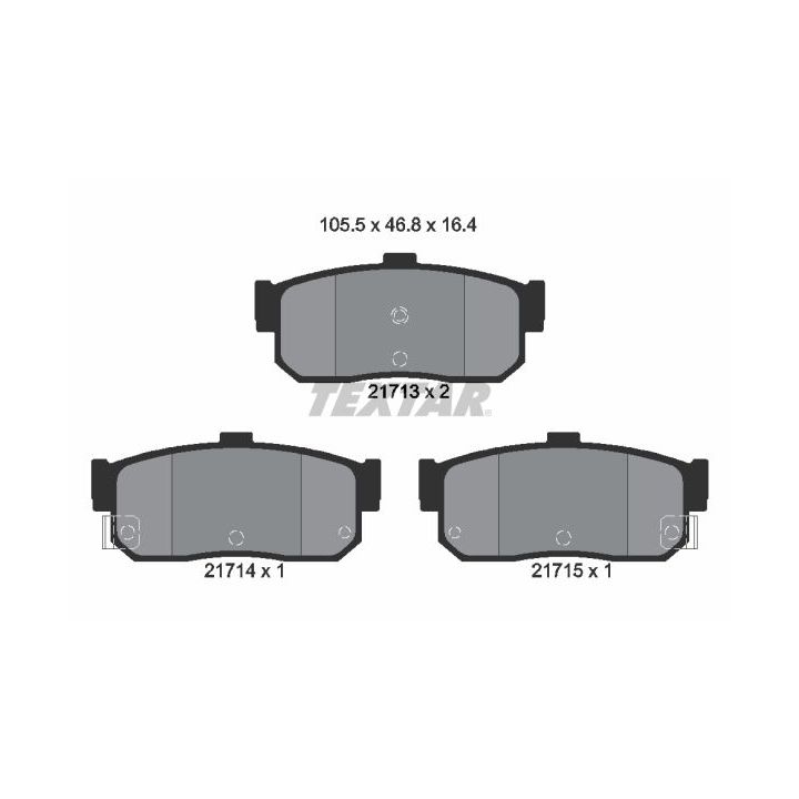 Stabdžių trinkelių rinkinys, diskinis stabdys TEXTAR 2171301