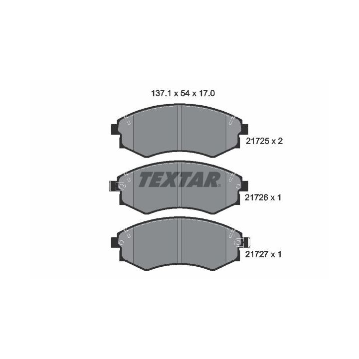 Stabdžių trinkelių rinkinys, diskinis stabdys TEXTAR 2172501