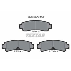 Stabdžių trinkelių rinkinys, diskinis stabdys TEXTAR 2173401