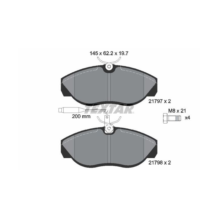 Stabdžių trinkelių rinkinys, diskinis stabdys TEXTAR 2179701