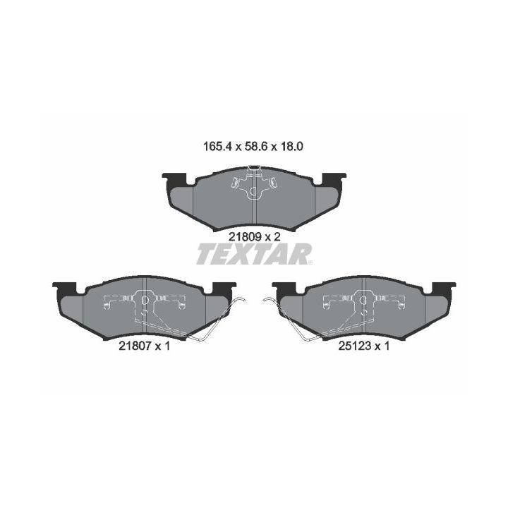 Stabdžių trinkelių rinkinys, diskinis stabdys TEXTAR 2180902