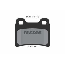 Stabdžių trinkelių rinkinys, diskinis stabdys TEXTAR 2183201