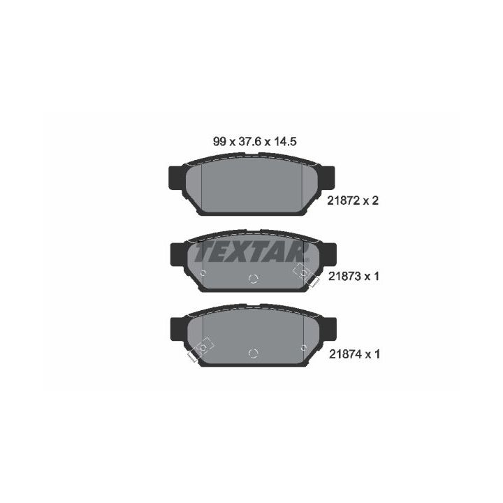 Stabdžių trinkelių rinkinys, diskinis stabdys TEXTAR 2187202