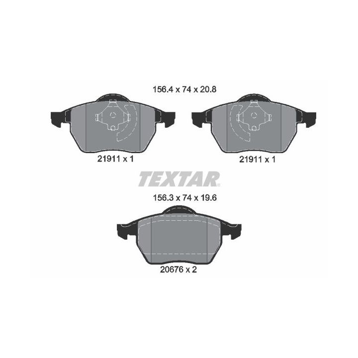 Stabdžių trinkelių rinkinys, diskinis stabdys TEXTAR 2191102