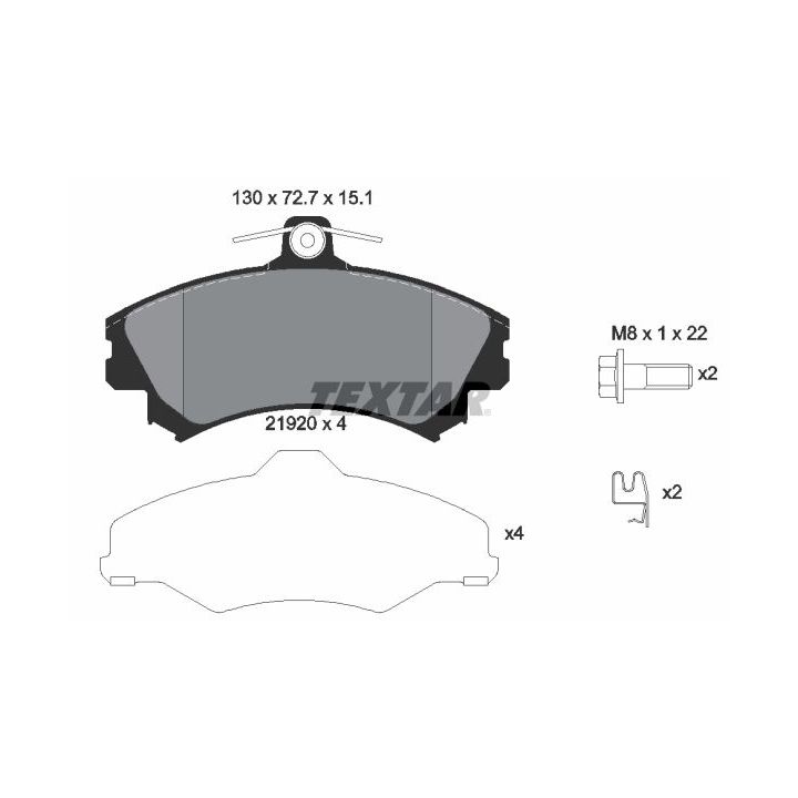Stabdžių trinkelių rinkinys, diskinis stabdys TEXTAR 2192001
