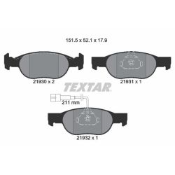 Stabdžių trinkelių rinkinys, diskinis stabdys TEXTAR 2193002