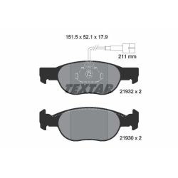 Stabdžių trinkelių rinkinys, diskinis stabdys TEXTAR 2193201