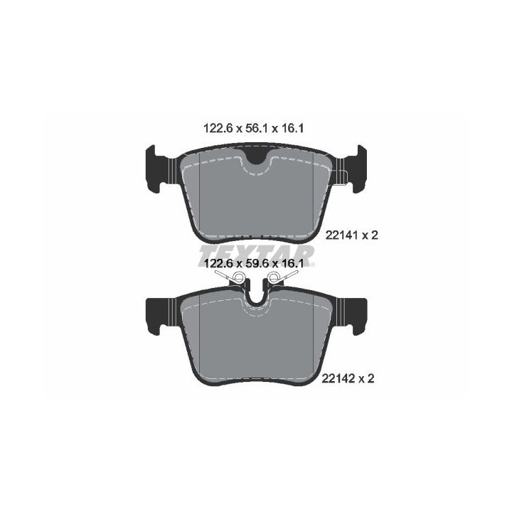 Stabdžių trinkelių rinkinys, diskinis stabdys TEXTAR 2214101