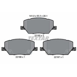 Stabdžių trinkelių rinkinys, diskinis stabdys TEXTAR 2216501