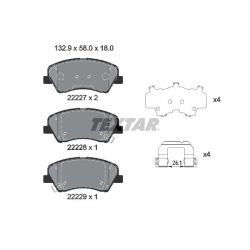 Stabdžių trinkelių rinkinys, diskinis stabdys TEXTAR 2222701