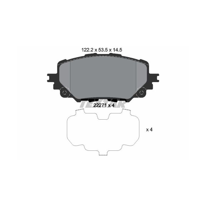 Stabdžių trinkelių rinkinys, diskinis stabdys TEXTAR 2227101