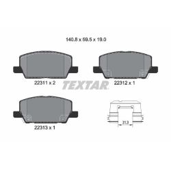 Stabdžių trinkelių rinkinys, diskinis stabdys TEXTAR 2231102