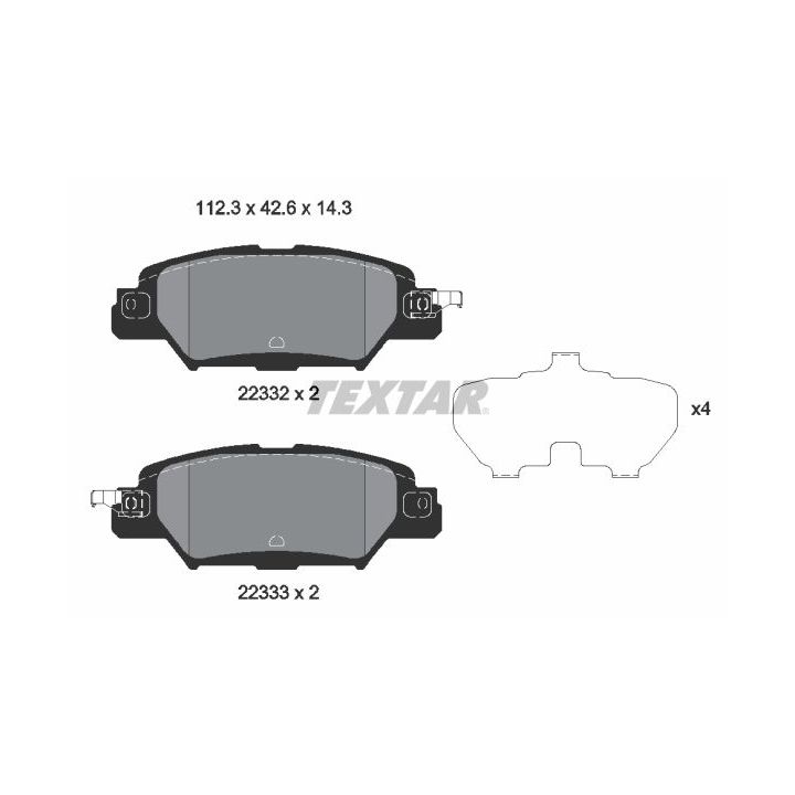 Stabdžių trinkelių rinkinys, diskinis stabdys TEXTAR 2233201