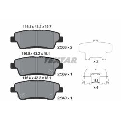 Stabdžių trinkelių rinkinys, diskinis stabdys TEXTAR 2233801