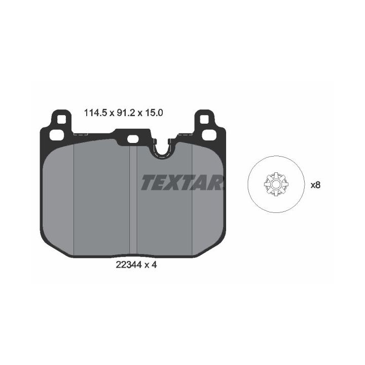 Stabdžių trinkelių rinkinys, diskinis stabdys TEXTAR 2234401