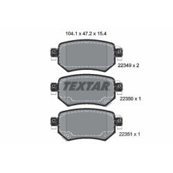 Stabdžių trinkelių rinkinys, diskinis stabdys TEXTAR 2234901