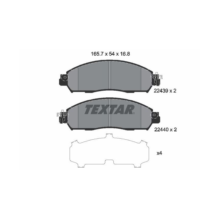 Stabdžių trinkelių rinkinys, diskinis stabdys TEXTAR 2243901