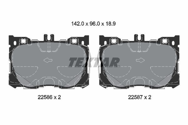 Stabdžių trinkelių rinkinys, diskinis stabdys TEXTAR 2258601