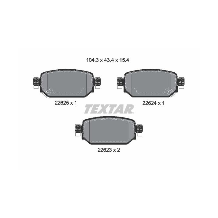 Stabdžių trinkelių rinkinys, diskinis stabdys TEXTAR 2262301