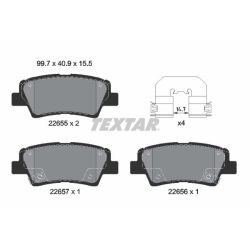 Stabdžių trinkelių rinkinys, diskinis stabdys TEXTAR 2265501