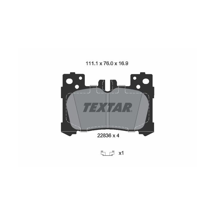 Stabdžių trinkelių rinkinys, diskinis stabdys TEXTAR 2283601