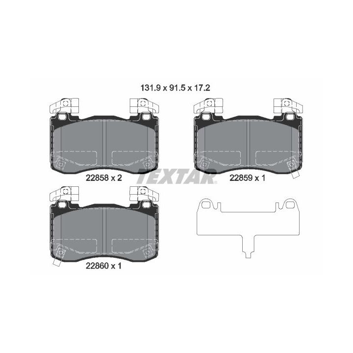 Stabdžių trinkelių rinkinys, diskinis stabdys TEXTAR 2285801