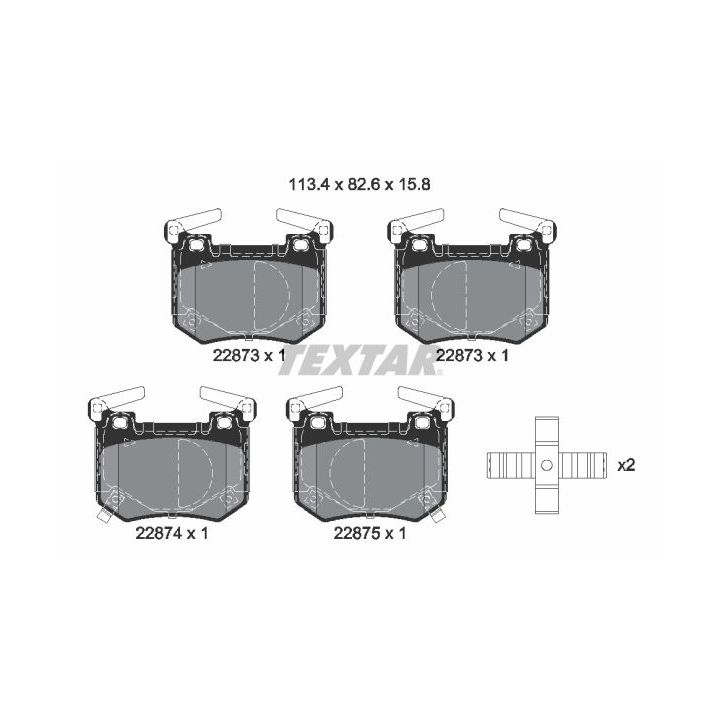 Stabdžių trinkelių rinkinys, diskinis stabdys TEXTAR 2287301