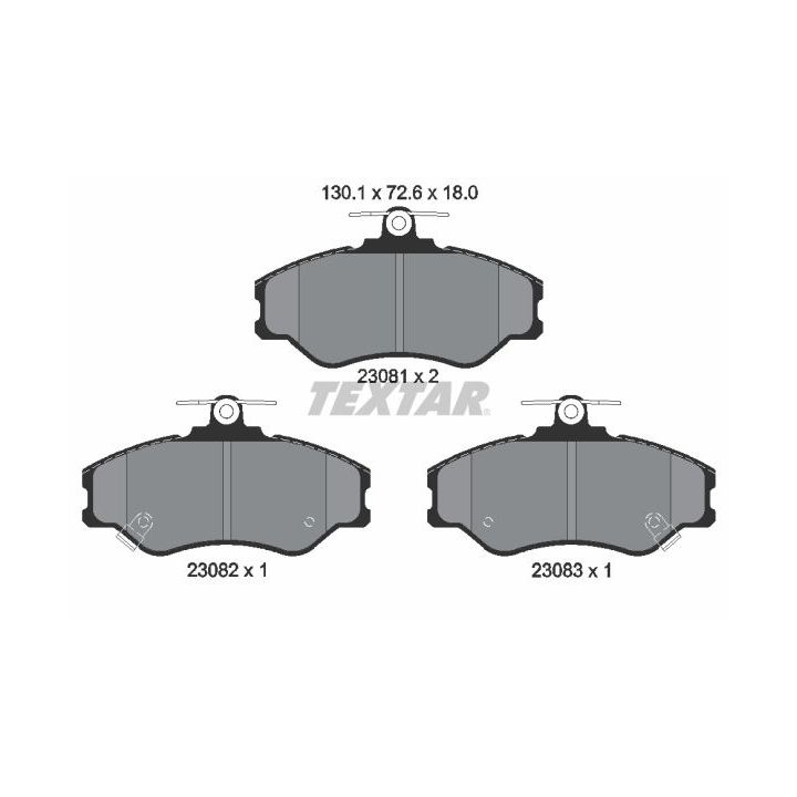 Stabdžių trinkelių rinkinys, diskinis stabdys TEXTAR 2308101