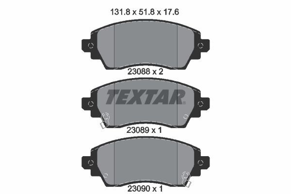 Stabdžių trinkelių rinkinys, diskinis stabdys TEXTAR 2308801