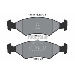 Stabdžių trinkelių rinkinys, diskinis stabdys TEXTAR 2310301